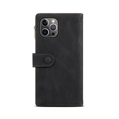 Retro Frosted Horizontal Flip Leather Case with Holder & Card Slot & Wallet & Zipper Pocket & Lanyard, For iPhone 13 Pro Max, For iPhone 13 Pro, For iPhone 13, For iPhone 13 mini, For iPhone 12 Pro Max, For iPhone 12 Pro