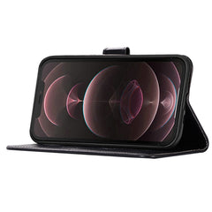 Horizontale Klapphülle aus Leder mit Windspiel-Eulenprägung und Halter, Kartenfächern und Geldbörse, für iPhone 13 Pro Max, für iPhone 13 Pro, für iPhone 13, für iPhone 13 mini