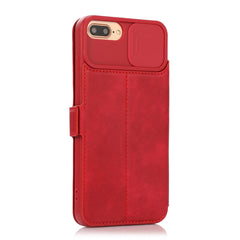 Push-Window-Doppelschnalle PU + Silikon Horizontal Flip Ledertasche mit Halterung & Kartensteckplatz, für iPhone 8 Plus & 7 Plus, für iPhone SE 2022 / SE 2020 & 8 & 7, für iPhone X & XS, für iPhone XR