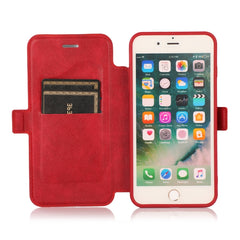 Push-Window-Doppelschnalle PU + Silikon Horizontal Flip Ledertasche mit Halterung & Kartensteckplatz, für iPhone 8 Plus & 7 Plus, für iPhone SE 2022 / SE 2020 & 8 & 7, für iPhone X & XS, für iPhone XR