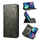 Funda de cuero con tapa horizontal con textura Crazy Horse de cera simple con ranuras para tarjetas y billetera, para iPhone 13, para iPhone 13 Mini, para iPhone 13 Pro, para iPhone 13 Pro Max