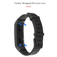 MIJOBS Breathable Silicone Replacement Strap Watchband with Hole