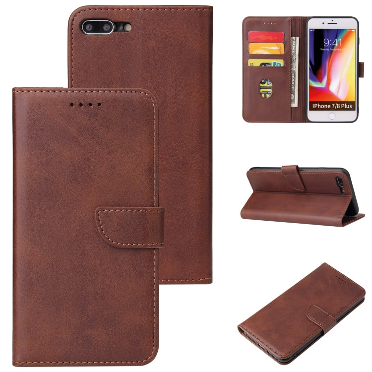 Horizontale Klapphülle aus Leder mit Schnalle und Kalbslederstruktur, mit Halterung, Kartenfächern und Geldbörse, für iPhone 8 Plus und 7 Plus, für iPhone 6 Plus und 6s Plus, für iPhone 6 und 6s Horizontale Klapphülle aus Leder mit Schnalle und Kalbslederstruktur, mit Halterung, Kartenfächern und Geldbörse, für iPhone 8 Plus und 7 Plus, für iPhone 6 Plus und 6s Plus, für iPhone 6 und 6s