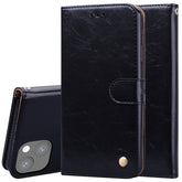 Business Style Oil Wax Texture Horizontal Flip Leather Case with Holder & Card Slots & Wallet