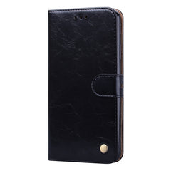 Business Style Oil Wax Texture Horizontal Flip Leather Case with Holder & Card Slots & Wallet