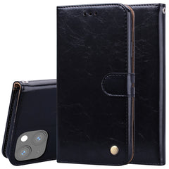Business Style Oil Wax Texture Horizontal Flip Leather Case with Holder & Card Slots & Wallet