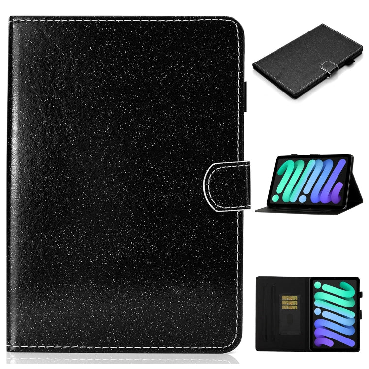 Estuche de cuero con tapa horizontal y diseño de purpurina brillante con ranura para tarjetas y función de suspensión/activación para iPad mini 2024/mini 6 Estuche de cuero con tapa horizontal y diseño de purpurina brillante con ranura para tarjetas y función de suspensión/activación para iPad mini 2024/mini 6