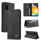 For Samsung Galaxy A03s 166mm Skin Feel Anti-theft Brush Horizontal Flip Leather Case with Holder & Card Slots & Wallet(Brown)