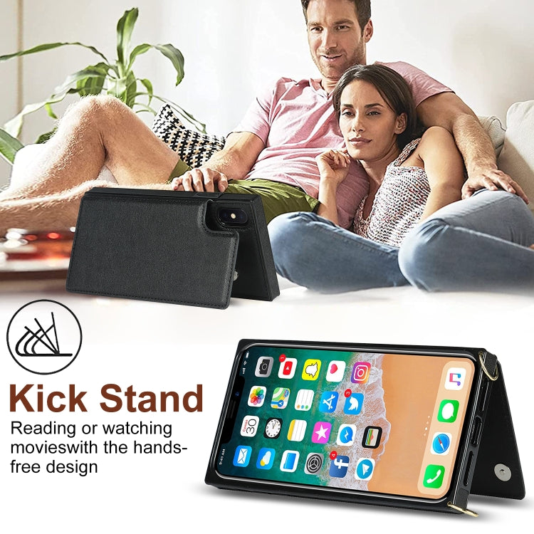 Cross-body Square Double Buckle Flip Card Bag TPU+PU Case with Card Slots & Wallet & Photo & Strap, For iPhone XS / X, For iPhone XS Max, For iPhone XR Cross-body Square Double Buckle Flip Card Bag TPU+PU Case with Card Slots & Wallet & Photo & Strap, For iPhone XS / X, For iPhone XS Max, For iPhone XR