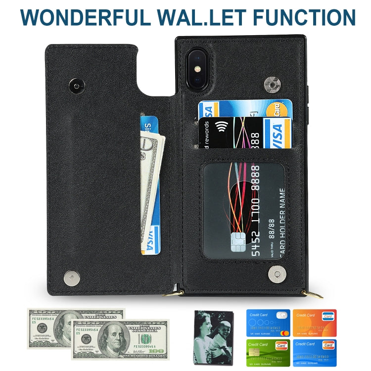 Cross-body Square Double Buckle Flip Card Bag TPU+PU Case with Card Slots & Wallet & Photo & Strap, For iPhone XS / X, For iPhone XS Max, For iPhone XR Cross-body Square Double Buckle Flip Card Bag TPU+PU Case with Card Slots & Wallet & Photo & Strap, For iPhone XS / X, For iPhone XS Max, For iPhone XR