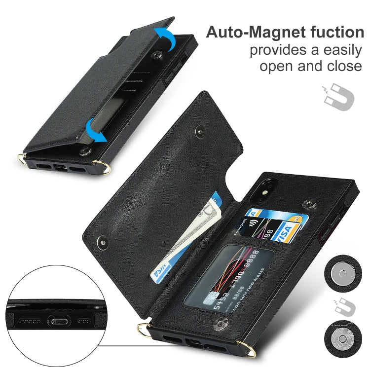 Cross-body Square Double Buckle Flip Card Bag TPU+PU Case with Card Slots & Wallet & Photo & Strap, For iPhone XS / X, For iPhone XS Max, For iPhone XR Cross-body Square Double Buckle Flip Card Bag TPU+PU Case with Card Slots & Wallet & Photo & Strap, For iPhone XS / X, For iPhone XS Max, For iPhone XR