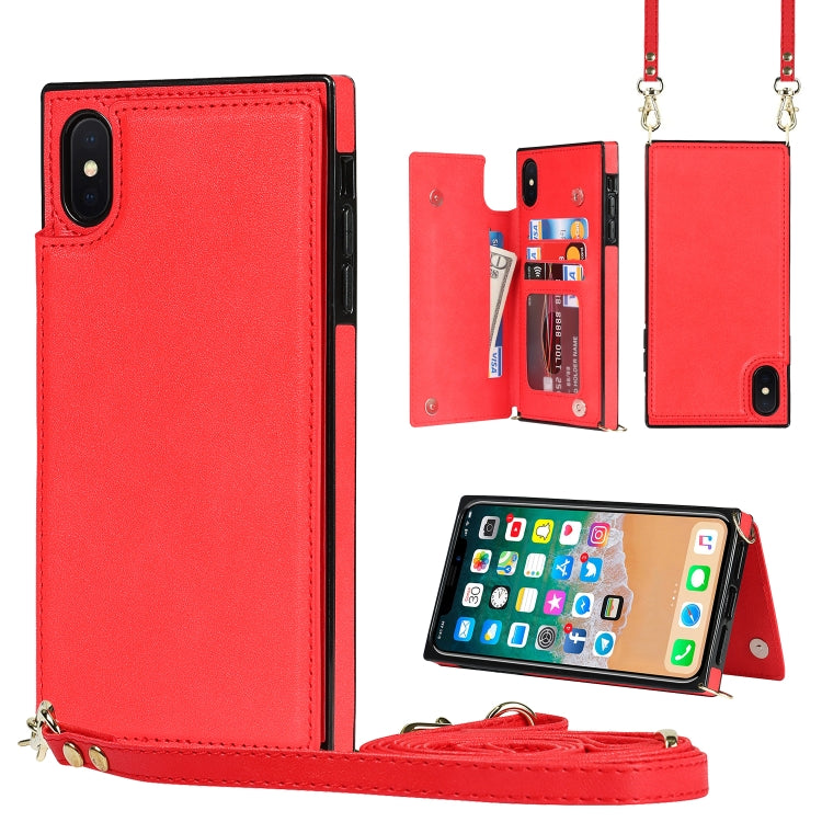 Cross-body Square Double Buckle Flip Card Bag TPU+PU Case with Card Slots & Wallet & Photo & Strap, For iPhone XS / X, For iPhone XS Max, For iPhone XR Cross-body Square Double Buckle Flip Card Bag TPU+PU Case with Card Slots & Wallet & Photo & Strap, For iPhone XS / X, For iPhone XS Max, For iPhone XR