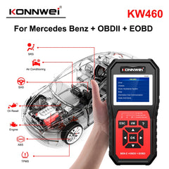 KONNWEI KW460 Car 2.8 inch 12V Lead-acid Battery Tester Fault Diagnosis Instrument, KW460