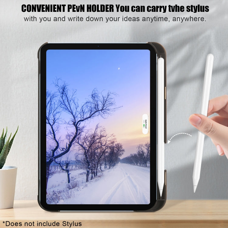 Estuche de cuero PU con tapa horizontal de voltaje de color sólido con soporte giratorio y ranura para lápiz y función de suspensión/activación, para iPad mini 2024 / mini 6 Estuche de cuero PU con tapa horizontal de voltaje de color sólido con soporte giratorio y ranura para lápiz y función de suspensión/activación, para iPad mini 2024 / mini 6
