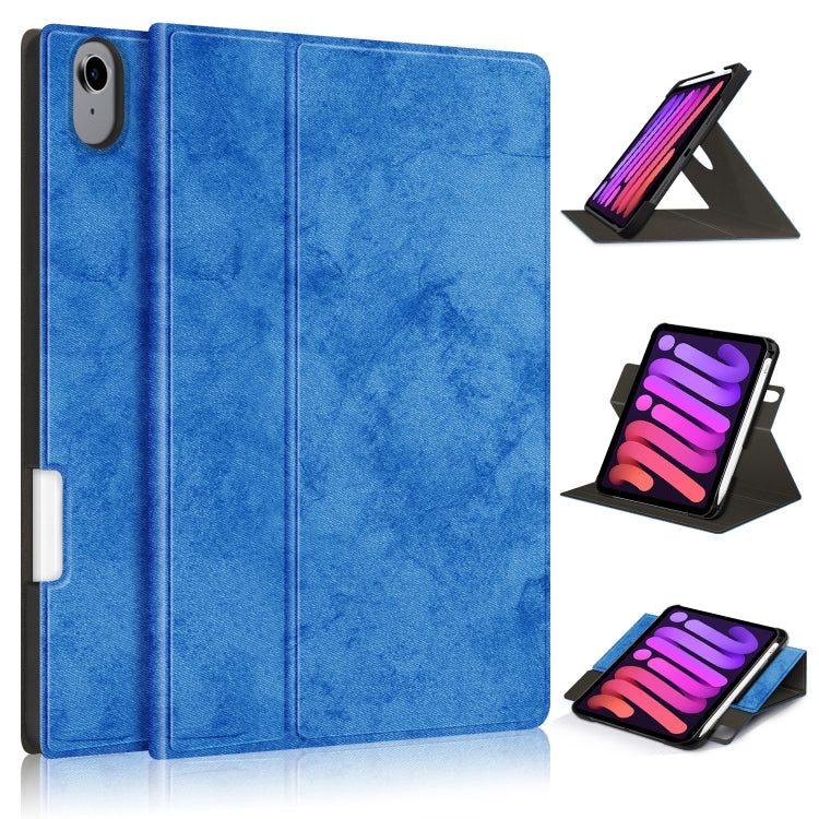 Estuche de cuero PU con tapa horizontal de voltaje de color sólido con soporte giratorio y ranura para lápiz y función de suspensión/activación, para iPad mini 2024 / mini 6 Estuche de cuero PU con tapa horizontal de voltaje de color sólido con soporte giratorio y ranura para lápiz y función de suspensión/activación, para iPad mini 2024 / mini 6