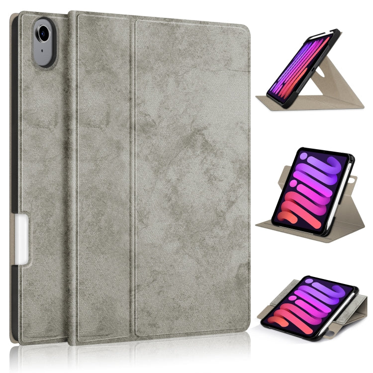 Estuche de cuero PU con tapa horizontal de voltaje de color sólido con soporte giratorio y ranura para lápiz y función de suspensión/activación, para iPad mini 2024 / mini 6 Estuche de cuero PU con tapa horizontal de voltaje de color sólido con soporte giratorio y ranura para lápiz y función de suspensión/activación, para iPad mini 2024 / mini 6