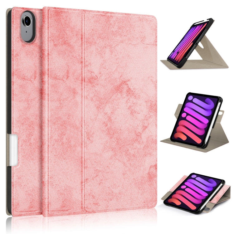 Estuche de cuero PU con tapa horizontal de voltaje de color sólido con soporte giratorio y ranura para lápiz y función de suspensión/activación, para iPad mini 2024 / mini 6 Estuche de cuero PU con tapa horizontal de voltaje de color sólido con soporte giratorio y ranura para lápiz y función de suspensión/activación, para iPad mini 2024 / mini 6