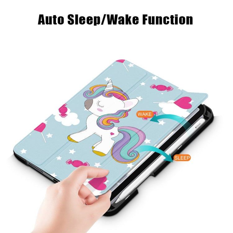 Estuche de cuero con tapa horizontal de TPU con patrón pintado, soporte plegable en tres direcciones, ranura para bolígrafo y función de suspensión/activación, para iPad mini 2024/mini 6 Estuche de cuero con tapa horizontal de TPU con patrón pintado, soporte plegable en tres direcciones, ranura para bolígrafo y función de suspensión/activación, para iPad mini 2024/mini 6