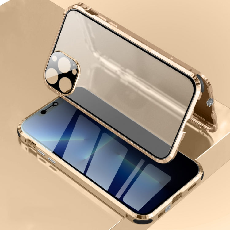Four-corner Shockproof Anti-peeping Magnetic Metal Frame Double-sided Tempered Glass Case Four-corner Shockproof Anti-peeping Magnetic Metal Frame Double-sided Tempered Glass Case