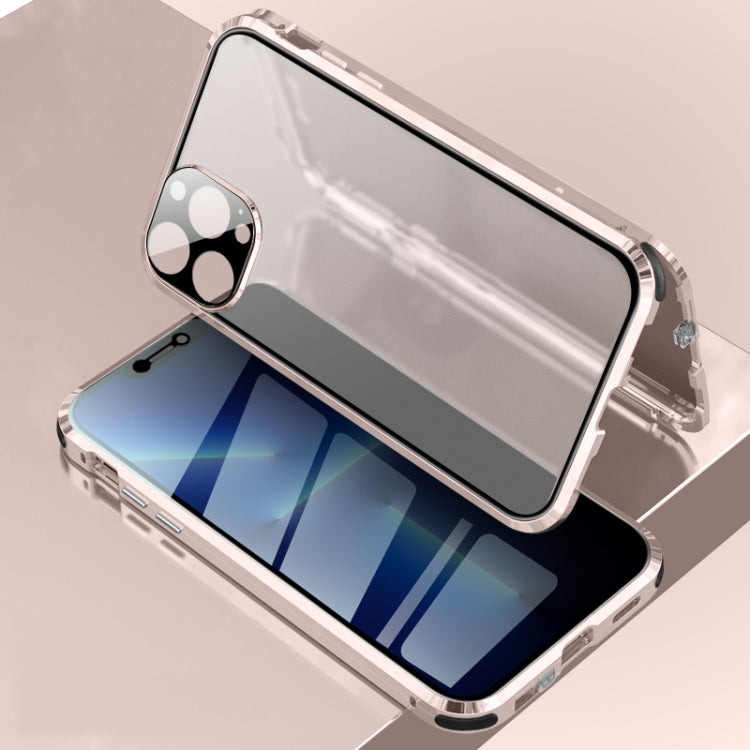 Four-corner Shockproof Anti-peeping Magnetic Metal Frame Double-sided Tempered Glass Case Four-corner Shockproof Anti-peeping Magnetic Metal Frame Double-sided Tempered Glass Case