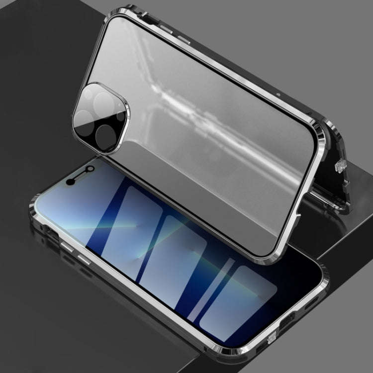 Four-corner Shockproof Anti-peeping Magnetic Metal Frame Double-sided Tempered Glass Case Four-corner Shockproof Anti-peeping Magnetic Metal Frame Double-sided Tempered Glass Case