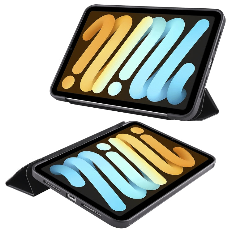 Funda de piel sintética con diseño de panal de abeja y tres compartimentos plegables para iPad mini 6/mini 2024 Funda de piel sintética con diseño de panal de abeja y tres compartimentos plegables para iPad mini 6/mini 2024