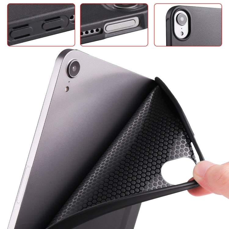 Funda de piel sintética con diseño de panal de abeja y tres compartimentos plegables para iPad mini 6/mini 2024 Funda de piel sintética con diseño de panal de abeja y tres compartimentos plegables para iPad mini 6/mini 2024