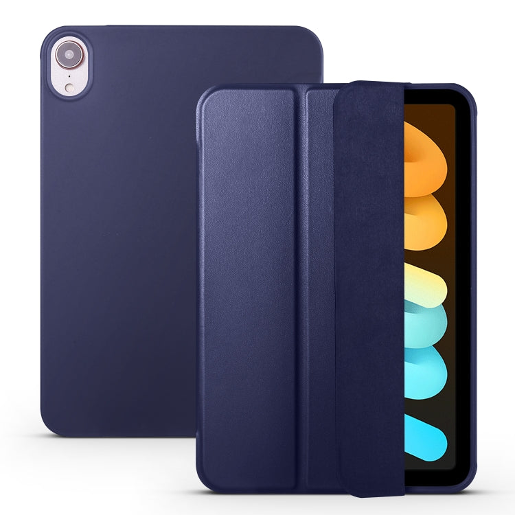 Funda de piel sintética con diseño de panal de abeja y tres compartimentos plegables para iPad mini 6/mini 2024 Funda de piel sintética con diseño de panal de abeja y tres compartimentos plegables para iPad mini 6/mini 2024