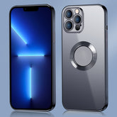 9D Electroplated Edge Metal Ring Clear PC + TPU Shockproof Case, For iPhone 13, For iPhone 13 Pro, For iPhone 13 Pro Max, For iPhone 12