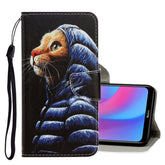 3D Colored Drawing Horizontal Flip PU Leather Case with Holder & Card Slots & Wallet