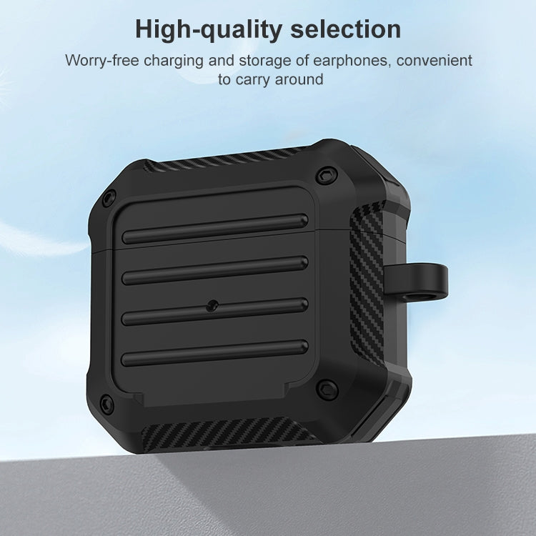 Estuche protector de TPU de fibra de carbono a prueba de golpes para auriculares inalámbricos, para AirPods 3 Estuche protector de TPU de fibra de carbono a prueba de golpes para auriculares inalámbricos, para AirPods 3