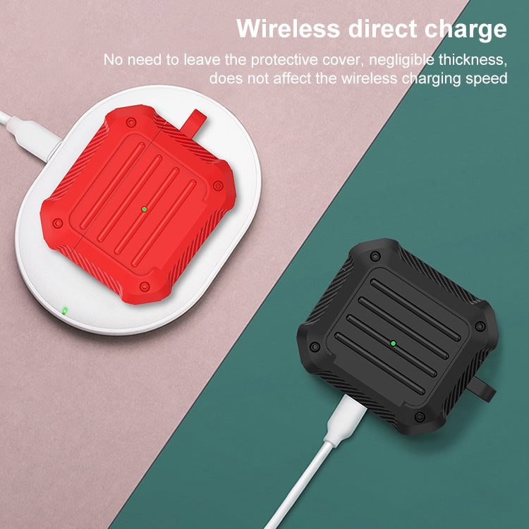 Estuche protector de TPU de fibra de carbono a prueba de golpes para auriculares inalámbricos, para AirPods 3 Estuche protector de TPU de fibra de carbono a prueba de golpes para auriculares inalámbricos, para AirPods 3