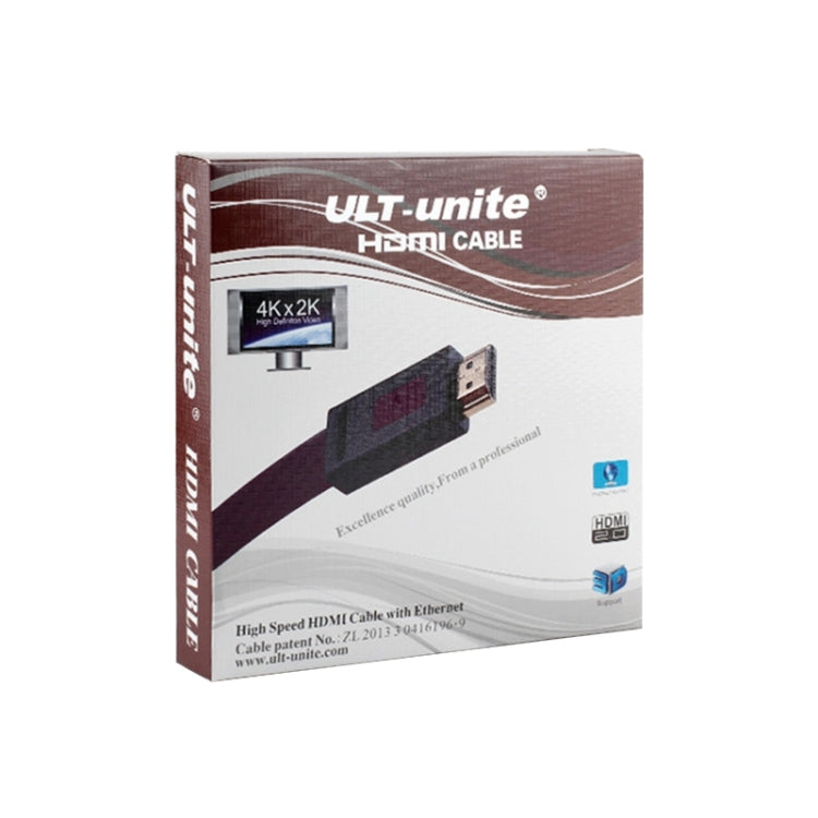 ULT-unite 4K Ultra HD Gold-plated HDMI to HDMI Flat Cable, 1m, 1.5m, 2m, 3m, 5m, 10m ULT-unite 4K Ultra HD Gold-plated HDMI to HDMI Flat Cable, 1m, 1.5m, 2m, 3m, 5m, 10m