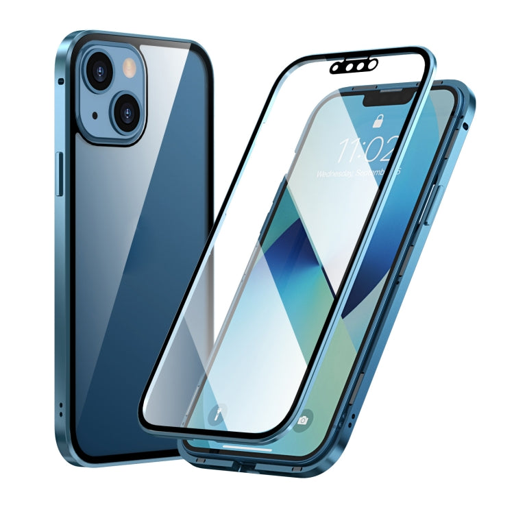 Funda de teléfono de vidrio templado de doble cara con marco de metal magnético HD, para iPhone 13 mini, para iPhone 13, para iPhone 13 Pro, para iPhone 13 Pro Max Funda de teléfono de vidrio templado de doble cara con marco de metal magnético HD, para iPhone 13 mini, para iPhone 13, para iPhone 13 Pro, para iPhone 13 Pro Max