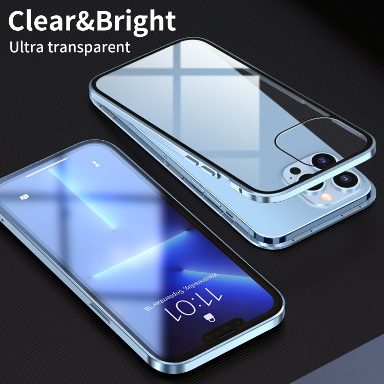 Funda de teléfono de vidrio templado de doble cara con marco de metal magnético HD, para iPhone 13 mini, para iPhone 13, para iPhone 13 Pro, para iPhone 13 Pro Max Funda de teléfono de vidrio templado de doble cara con marco de metal magnético HD, para iPhone 13 mini, para iPhone 13, para iPhone 13 Pro, para iPhone 13 Pro Max