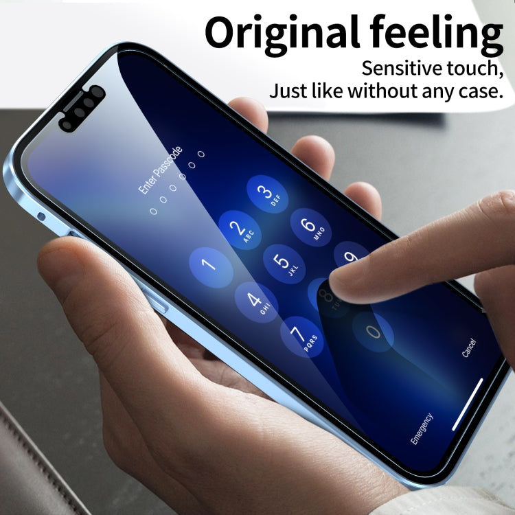 Funda de teléfono de vidrio templado de doble cara con marco de metal magnético HD, para iPhone 13 mini, para iPhone 13, para iPhone 13 Pro, para iPhone 13 Pro Max Funda de teléfono de vidrio templado de doble cara con marco de metal magnético HD, para iPhone 13 mini, para iPhone 13, para iPhone 13 Pro, para iPhone 13 Pro Max