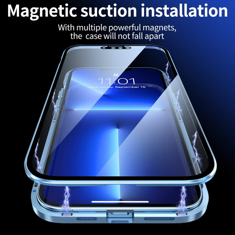 Funda de teléfono de vidrio templado de doble cara con marco de metal magnético HD, para iPhone 13 mini, para iPhone 13, para iPhone 13 Pro, para iPhone 13 Pro Max Funda de teléfono de vidrio templado de doble cara con marco de metal magnético HD, para iPhone 13 mini, para iPhone 13, para iPhone 13 Pro, para iPhone 13 Pro Max
