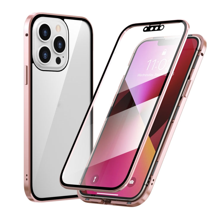 Funda de teléfono de vidrio templado de doble cara con marco de metal magnético HD, para iPhone 13 mini, para iPhone 13, para iPhone 13 Pro, para iPhone 13 Pro Max Funda de teléfono de vidrio templado de doble cara con marco de metal magnético HD, para iPhone 13 mini, para iPhone 13, para iPhone 13 Pro, para iPhone 13 Pro Max