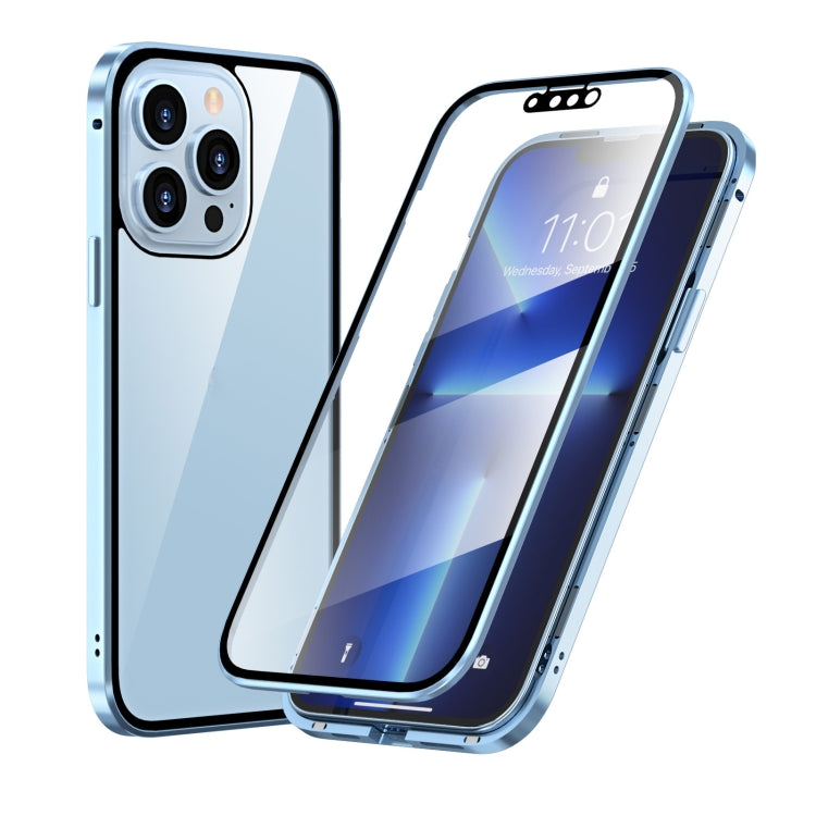 Funda de teléfono de vidrio templado de doble cara con marco de metal magnético HD, para iPhone 13 mini, para iPhone 13, para iPhone 13 Pro, para iPhone 13 Pro Max Funda de teléfono de vidrio templado de doble cara con marco de metal magnético HD, para iPhone 13 mini, para iPhone 13, para iPhone 13 Pro, para iPhone 13 Pro Max