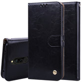 Business Style Oil Wax Texture Horizontal Flip Leather Case, with Holder & Card Slots & Wallet