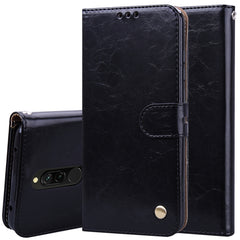 Business Style Oil Wax Texture Horizontal Flip Leather Case, with Holder & Card Slots & Wallet