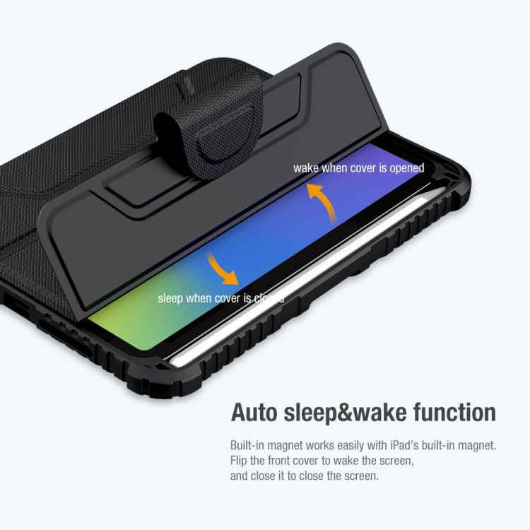 NILLKIN Bumper Pro - Funda de cuero con tapa horizontal para tableta con ranura para bolígrafo y soporte y función de suspensión/activación, para iPad mini 6/mini 2024 NILLKIN Bumper Pro - Funda de cuero con tapa horizontal para tableta con ranura para bolígrafo y soporte y función de suspensión/activación, para iPad mini 6/mini 2024
