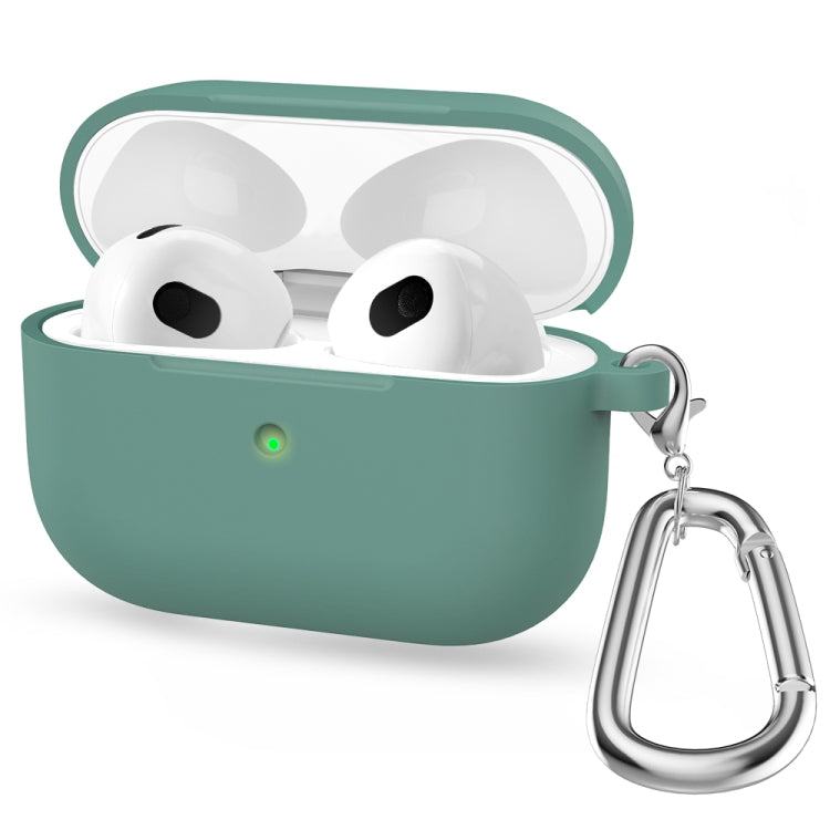 Funda protectora de silicona gruesa con parte inferior redonda para auriculares con gancho para AirPods 3 Funda protectora de silicona gruesa con parte inferior redonda para auriculares con gancho para AirPods 3