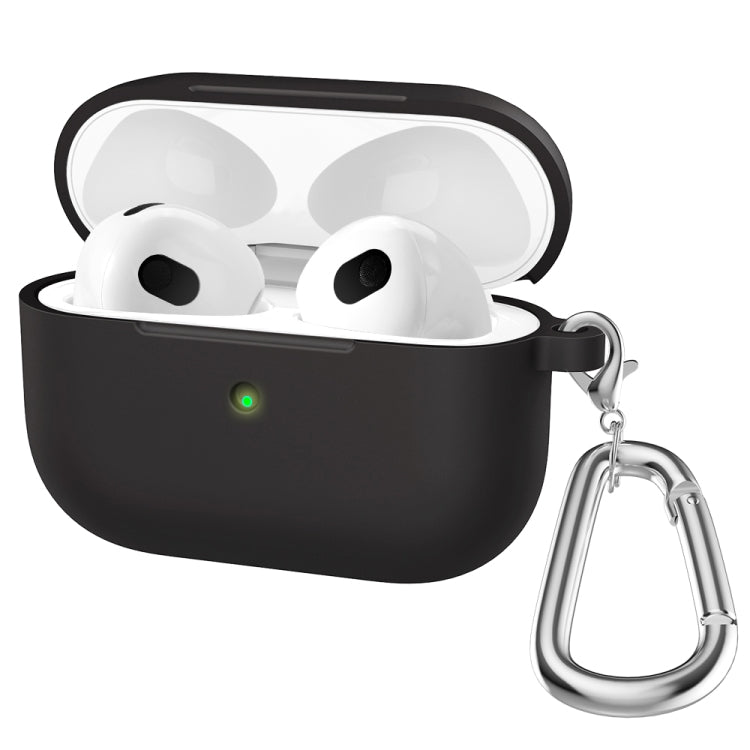Funda protectora de silicona gruesa con parte inferior redonda para auriculares con gancho para AirPods 3 Funda protectora de silicona gruesa con parte inferior redonda para auriculares con gancho para AirPods 3