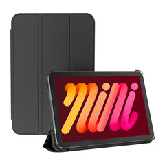 Funda de cuero translúcida mate de doble cara para tableta con soporte plegable en 3 direcciones y función de suspensión/activación, para iPad mini 2024/mini 6