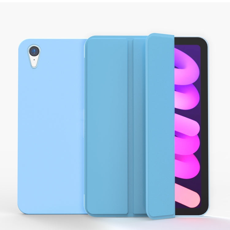 Funda de piel sintética mate de doble cara para tableta con soporte plegable en 3 direcciones y función de suspensión/activación, para iPad mini 2024/mini 6 Funda de piel sintética mate de doble cara para tableta con soporte plegable en 3 direcciones y función de suspensión/activación, para iPad mini 2024/mini 6