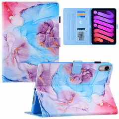 Funda de cuero con tapa horizontal y textura de seda para tableta, con soporte, ranura para tarjetas y función de suspensión/activación, para iPad mini 2024/mini 6
