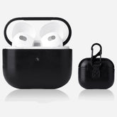 Estuche protector con textura Crazy Horse para auriculares AirPods 3 con hebilla para colgar