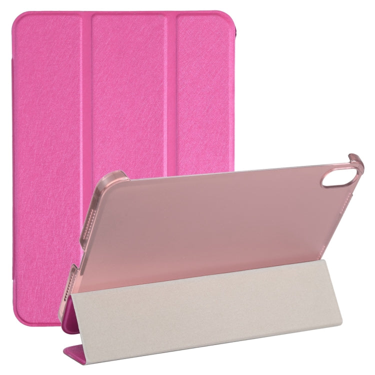 Funda de cuero con tapa horizontal y tres pliegues con textura de seda para tableta con soporte, para iPad mini 2024 / mini 6 Funda de cuero con tapa horizontal y tres pliegues con textura de seda para tableta con soporte, para iPad mini 2024 / mini 6