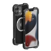 R-JUST RJ51 Hohle, stoßfeste Metall-Schutzhülle für das Telefon, für iPhone 12/12 Pro, für iPhone 12 Pro Max
